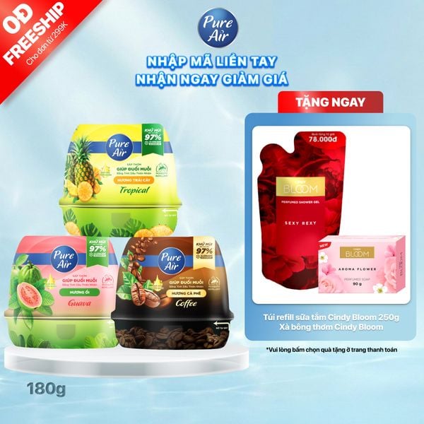 Combo 3 Sáp Thơm Đuổi Muỗi Khử Mùi PURE AIR 180g