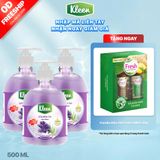  Combo 3 Sữa rửa tay Kleen Làm sạch Giúp kháng khuẩn Giúp dưỡng ẩm 500ml (3 x 500ml) 