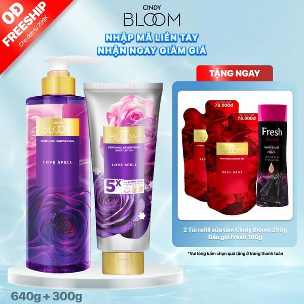 Combo Sữa tắm Love Spell 640g + Sữa dưỡng thể Love Spell 300g