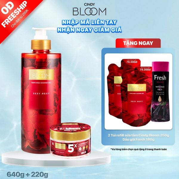 Combo Sữa tắm Sexy Rexy 640g + Tẩy tế bào da chết Sexy Rexy 220g