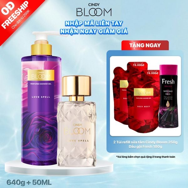 Combo Sữa tắm Love Spell 640g + Nước hoa Love Spell 50ml