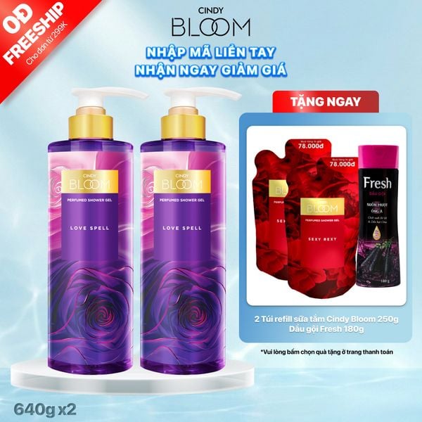 Combo 2 Sữa tắm nước hoa Cindy Bloom Love Spell 640g