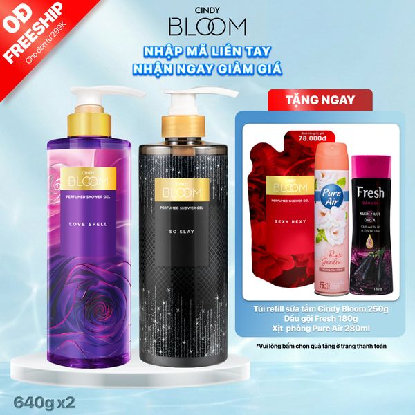 Combo 2 Sữa tắm nước hoa Cindy Bloom 640g (Love Spell + So Slay)