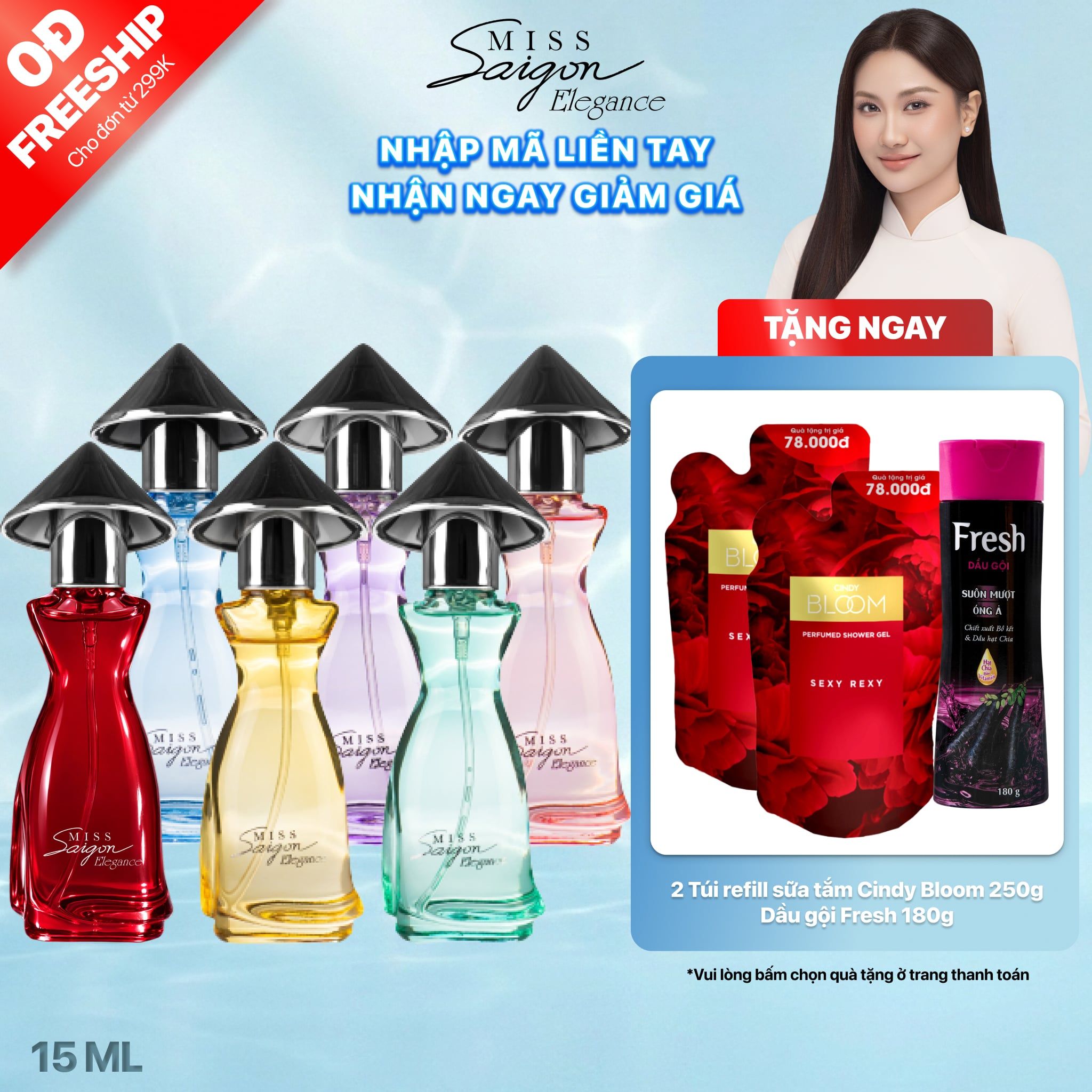  Nước Hoa Nữ Miss Saigon Elegance Hương Thơm Nữ Tính, Lưu Hương Lâu 15ml 