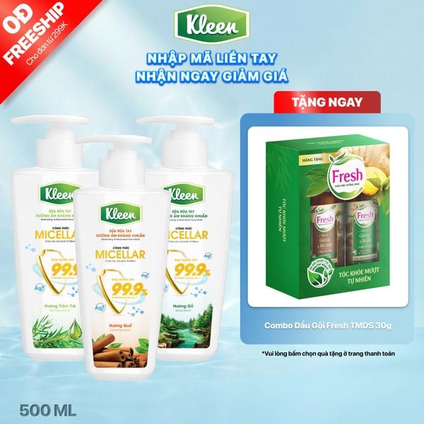 Sữa rửa tay Dưỡng ẩm Kháng khuẩn Kleen 450g