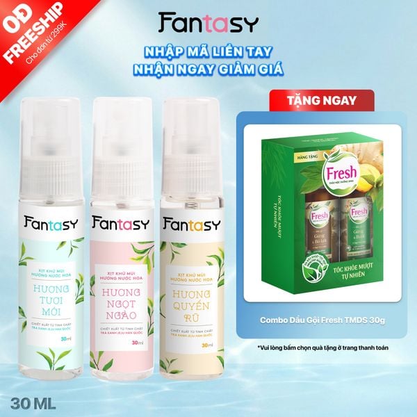 Xịt Khử Mùi Hương Nước Hoa FANTASY Giúp Da Sáng Mịn, Mờ Thâm 30ml