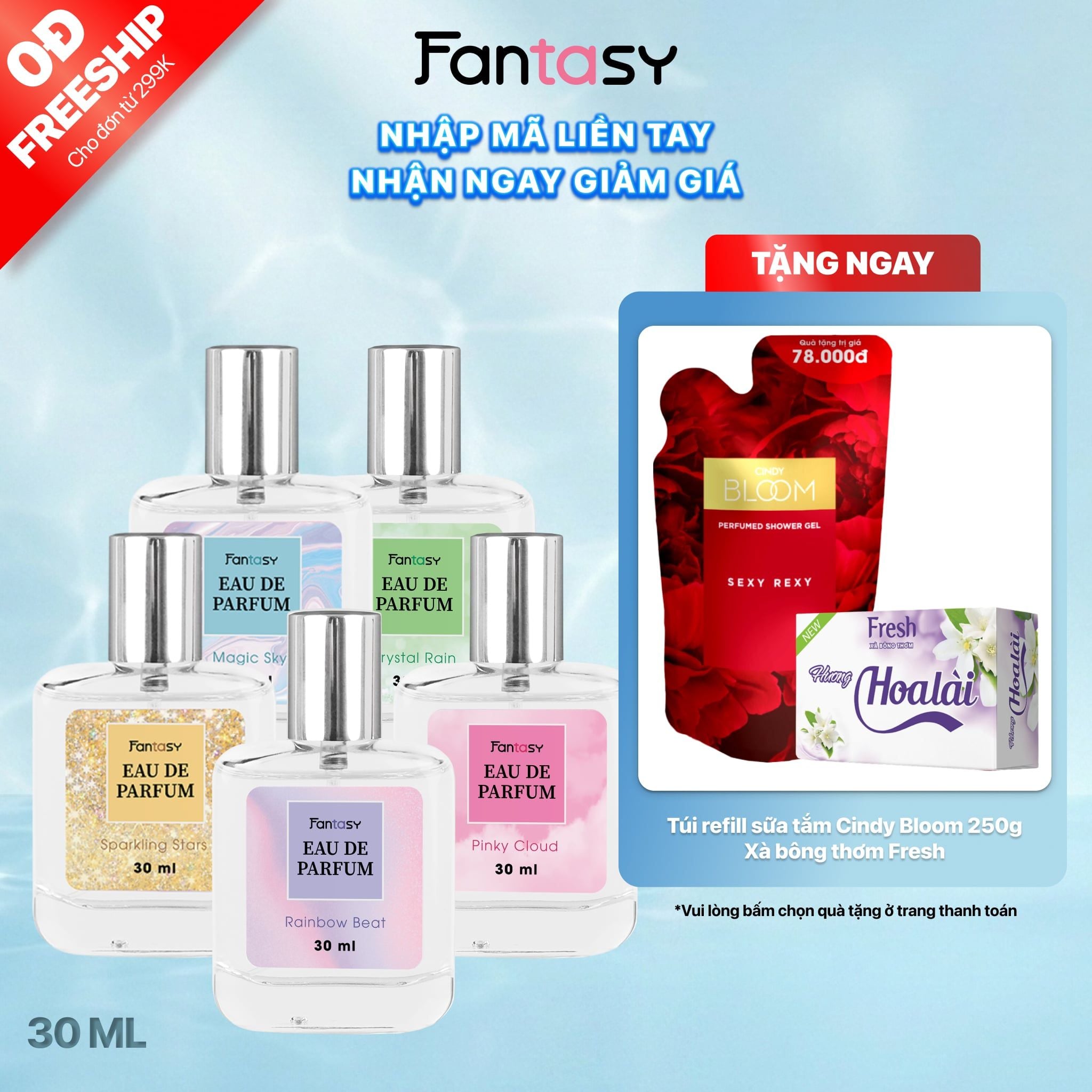 Nước Hoa FANTASY Cho Học Sinh, Sinh Viên 30ml/chai 