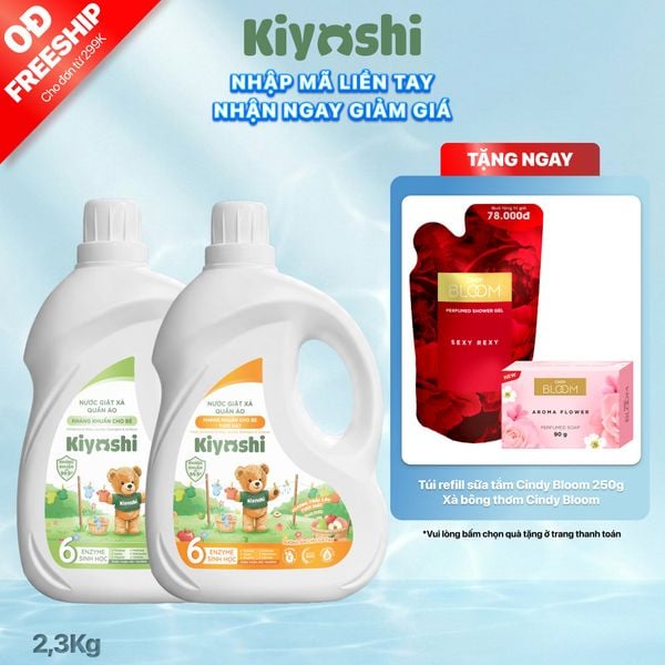 Nước Giặt Xả Quần Áo Cho Bé Kiyoshi 2,3kg - Mềm mại nâng niu da bé