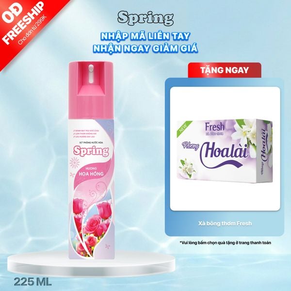 Xịt phòng nước hoa Spring- Hương hoa hồng, 225ml