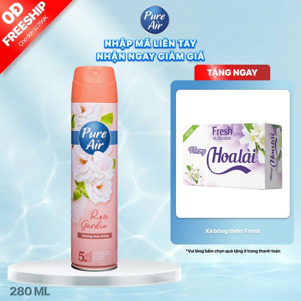 Xịt phòng Pure Air 280ml - Hoa hồng