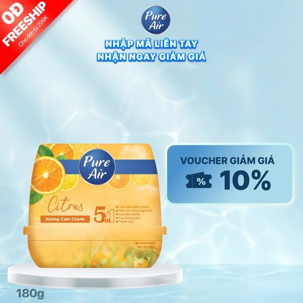 Sáp thơm khử mùi Pure Air hương cam chanh 180g