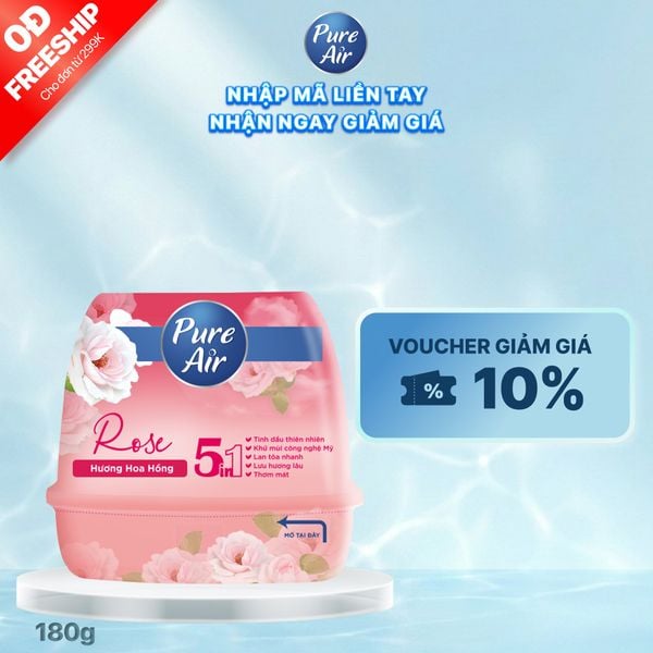 Sáp thơm khử mùi Pure Air hương hoa hồng 180g