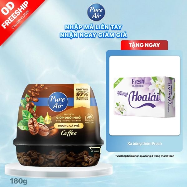 Sáp thơm Pure Air đuổi muỗi Coffee Hương Cà Phê, 180g