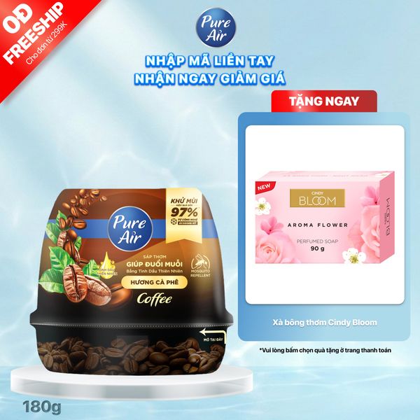 Sáp thơm Pure Air đuổi muỗi Coffee Hương Cà Phê, 180g