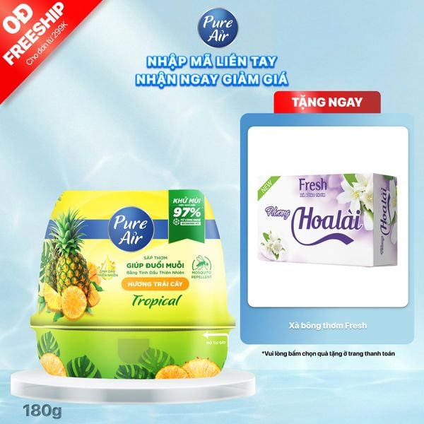 Sáp thơm Pure Air đuổi muỗi Tropical Hương Trái Cây, 180g