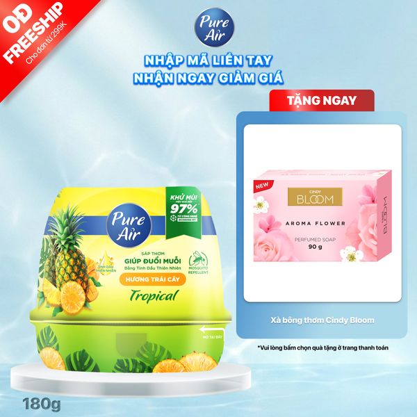 Sáp thơm Pure Air đuổi muỗi Tropical Hương Trái Cây, 180g
