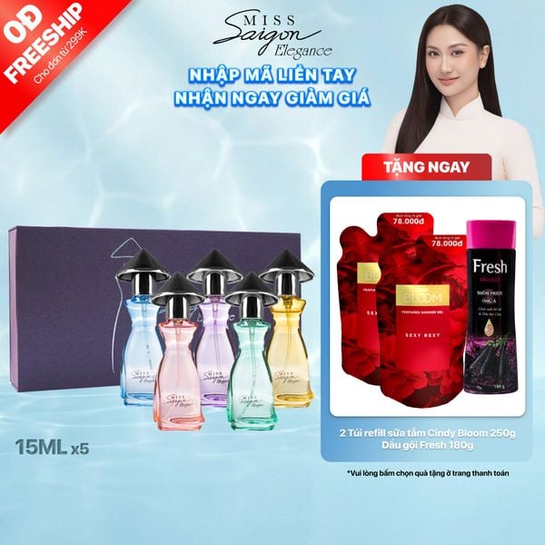 Bộ Sưu Tập Nước Hoa Nữ MISS SAIGON ELEGANCE Blush & Bloom (3x15ml)
