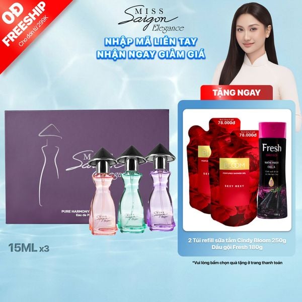 Bộ sưu tập Nước hoa Miss Saigon Elegance - Pure Harmony (3 chai x 15ml)