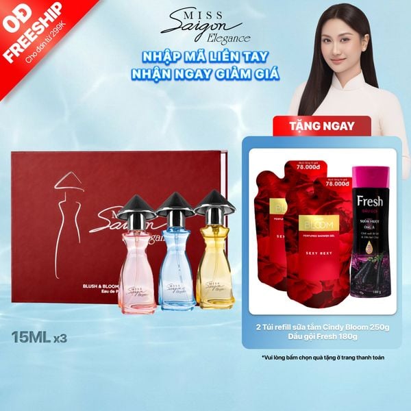 Bộ sưu tập nước hoa Miss Saigon Elegance Blush & Bloom 15ml x 3