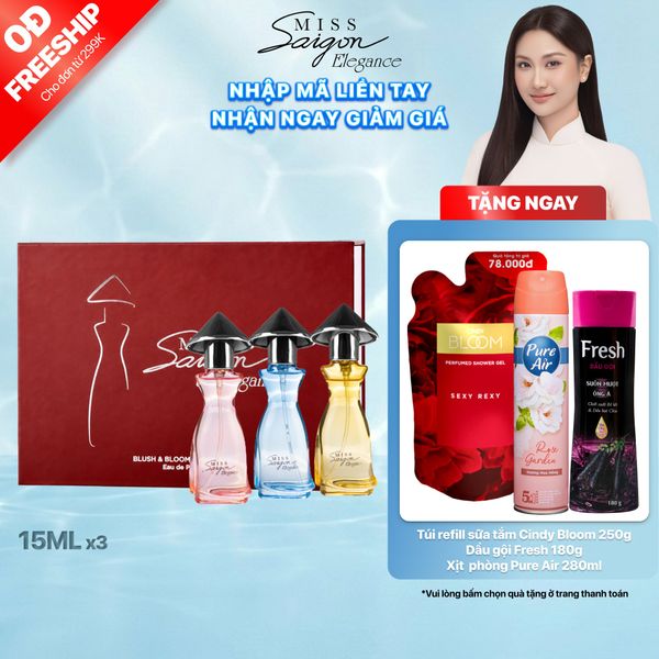 Bộ sưu tập nước hoa Miss Saigon Elegance Blush & Bloom 15ml x 3