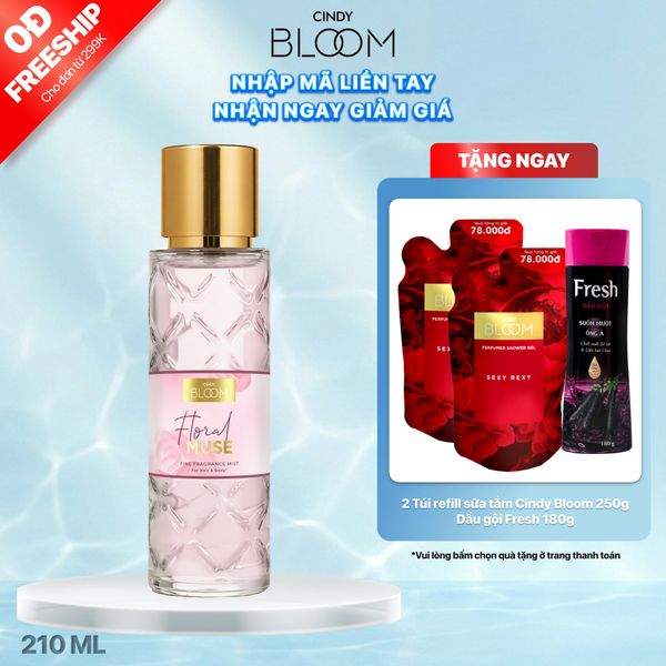 Xịt thơm tóc & cơ thể Cindy Bloom Floral Muse, 210ml
