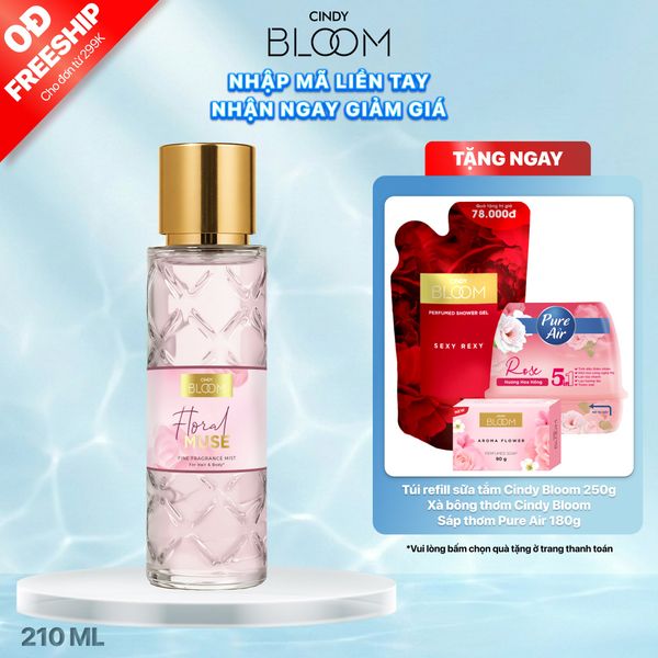 Xịt thơm tóc & cơ thể Cindy Bloom Floral Muse, 210ml