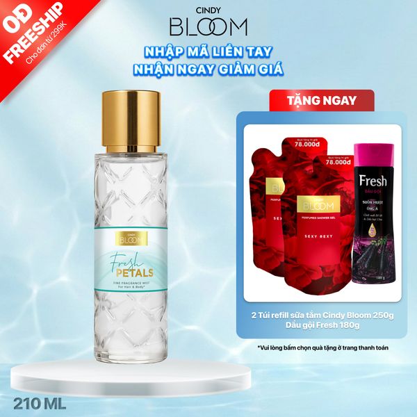 Xịt thơm tóc & cơ thể Cindy Bloom Fresh Petals, 210ml