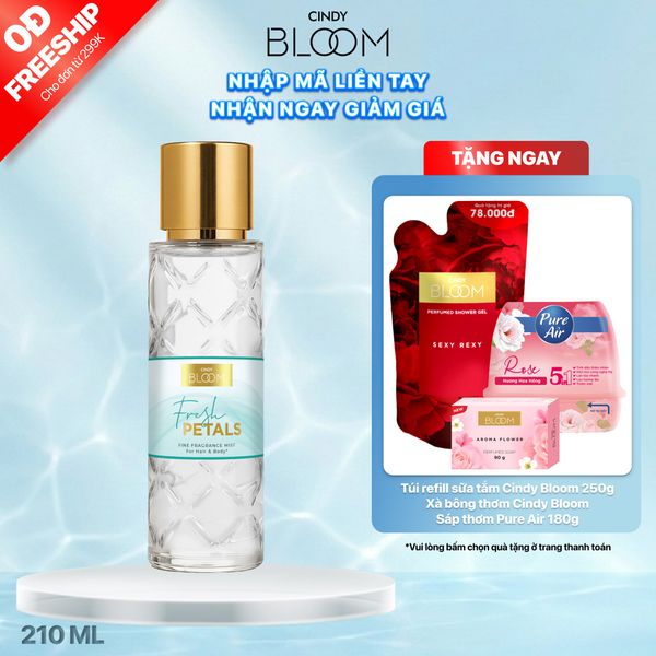 Xịt thơm tóc & cơ thể Cindy Bloom Fresh Petals, 210ml