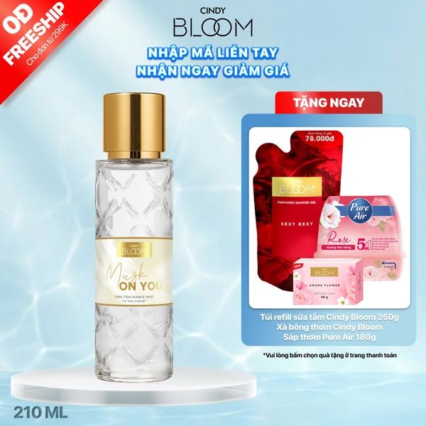 Xịt thơm tóc & cơ thể Cindy Bloom Musk on You, 210ml
