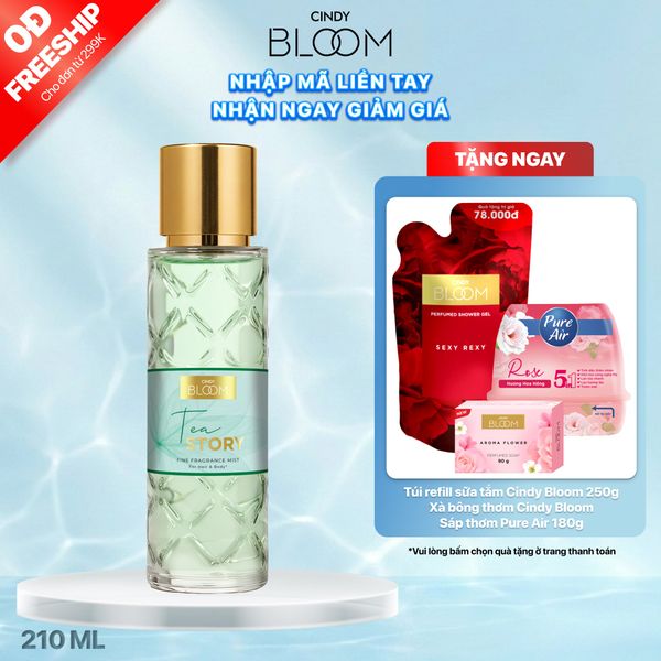 Xịt thơm tóc & cơ thể Cindy Bloom Tea Story, 210ml