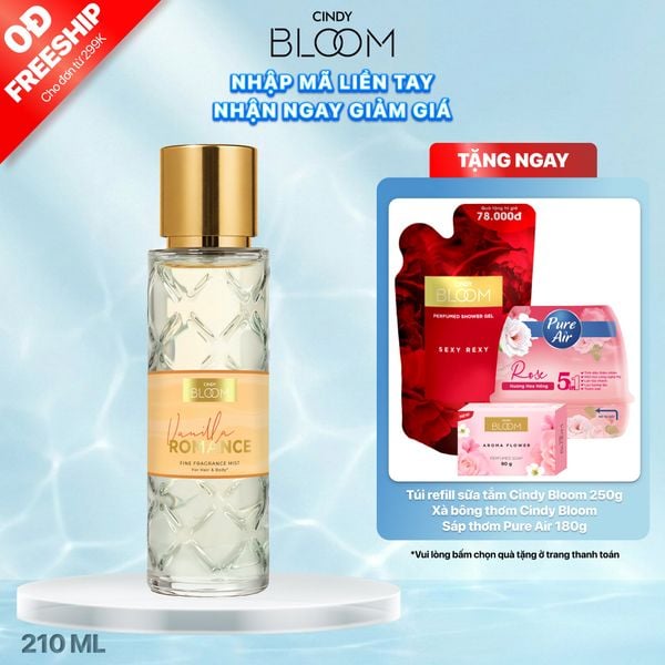 Xịt thơm tóc & cơ thể Cindy Bloom Vanilla Romance, 210ml