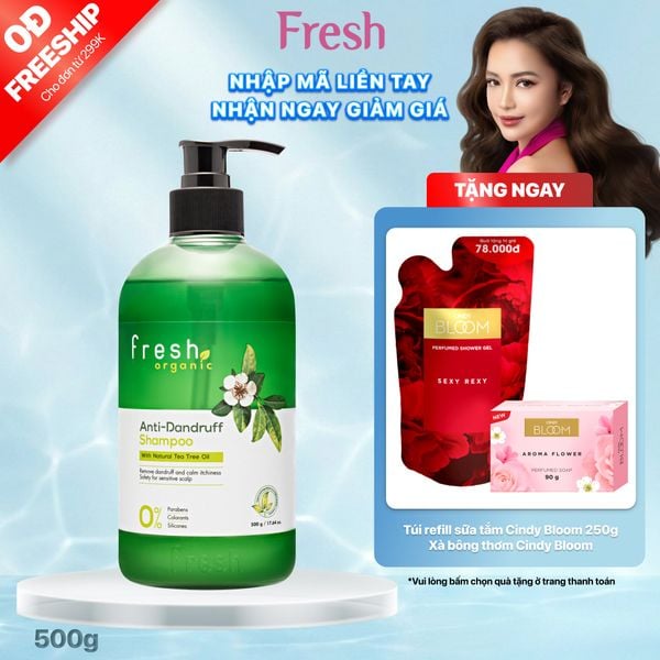 Dầu Gội FRESH ORGANIC Tinh Chất Tràm Giảm Gàu Anti Dandruff 500g