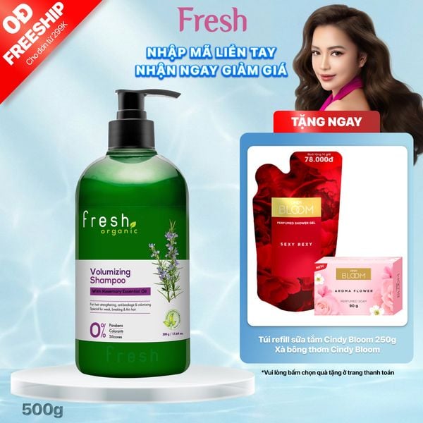 Dầu Gội FRESH ORGANIC Tinh Chất Hương Thảo Giảm Gãy Rụng Volumizing 500g