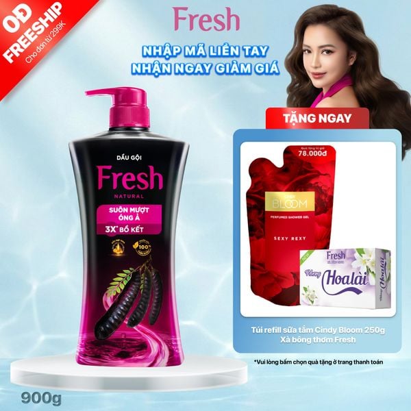 Dầu gội Fresh natural Suôn mượt óng ả- Bồ kết, 900g