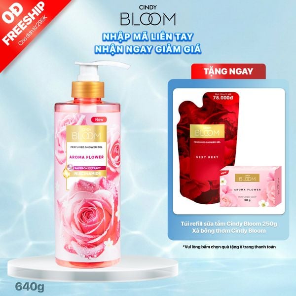 Sữa Tắm Nước Hoa CINDY BLOOM Aroma Flower Hương Ngọt Ngào Nữ Tính 640g