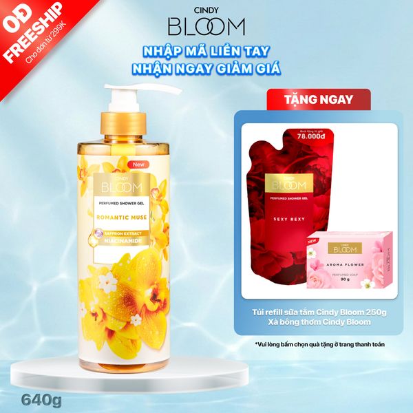 Sữa Tắm Nước Hoa CINDY BLOOM Romantic Muse Hương Quyến Rũ Lãng Mạn 640g
