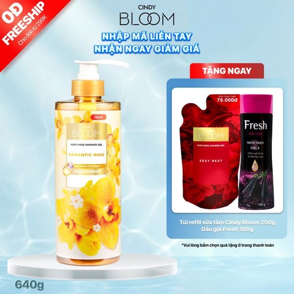Sữa Tắm Nước Hoa CINDY BLOOM Romantic Muse Hương Quyến Rũ Lãng Mạn 640g