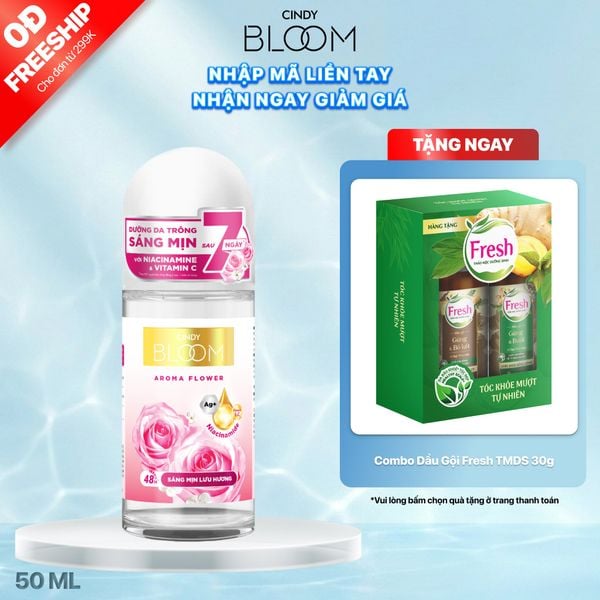 Lăn khử mùi sáng da hương nước hoa Cindy Bloom Aroma Flower (mới)