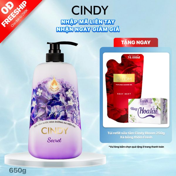 Sữa tắm nước hoa dưỡng da mềm mại Cindy Secret, 650g