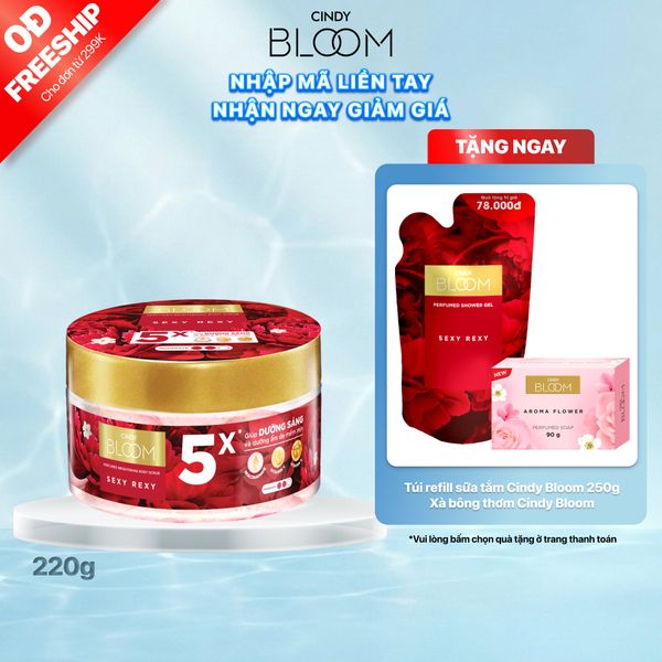 Tẩy tế bào chết dưỡng sáng da hương nước hoa Cindy Bloom Sexy Rexy, 220g