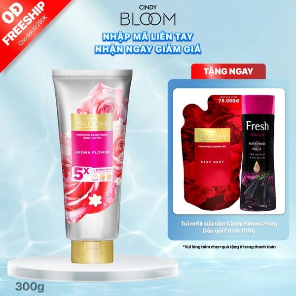 Sữa dưỡng thể sáng da Hương nước hoa Cindy Bloom - Aroma Flower, 300g