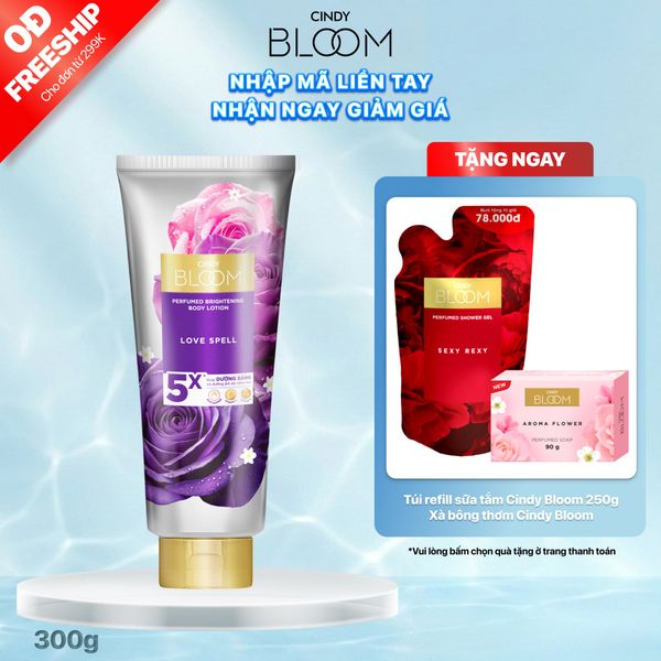 Sữa dưỡng thể sáng da Hương nước hoa Cindy Bloom - Love Spell, 300g