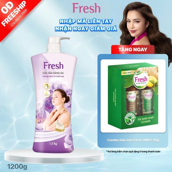 Sữa Tắm Sáng Da FRESH Hương Hoa Tử Linh Lan Chai 1.2kg