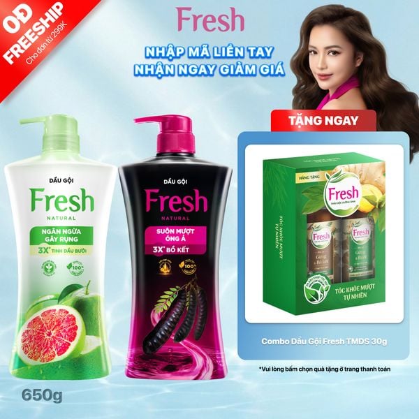 Dầu Gội FRESH Thiên Nhiên Giúp Tóc Chắc Khỏe Mềm Mượt 650g/chai