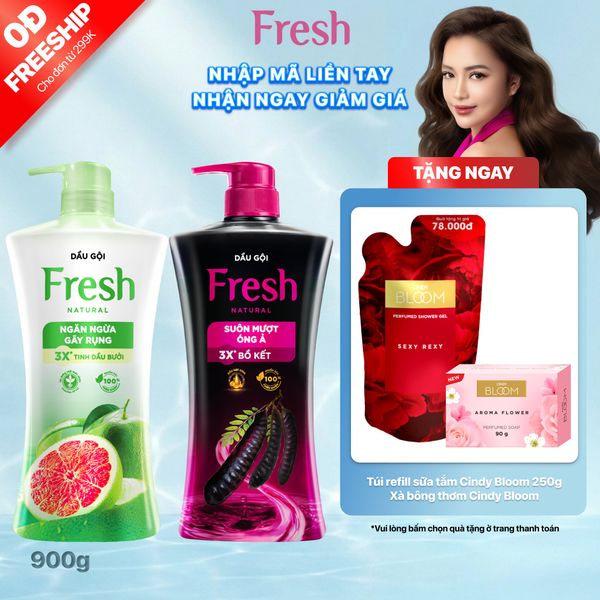 Dầu Gội FRESH Thiên Nhiên Giúp Tóc Chắc Khỏe Mềm Mượt 900g/chai