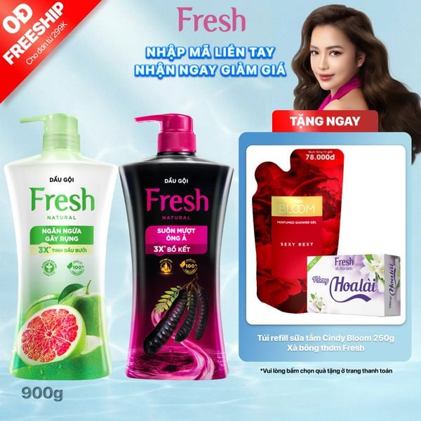 Dầu Gội FRESH Thiên Nhiên Giúp Tóc Chắc Khỏe Mềm Mượt 900g/chai