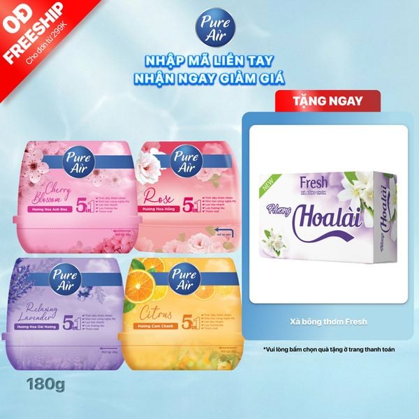 Sáp Thơm Khử Mùi PURE AIR Hương Lavender/Cam Chanh/Hoa Anh Đào 180g