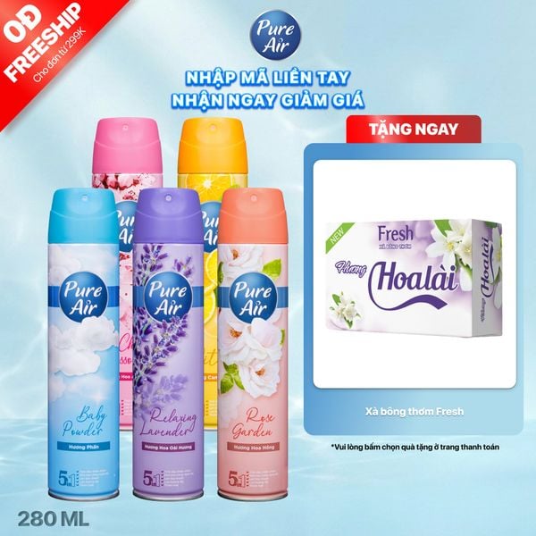 Xịt Phòng Hương Nước Hoa PURE AIR Hương Thơm Tự Nhiên Dễ Chịu 280ml