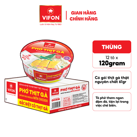 Thùng Phở thịt gà tô (120gr12)