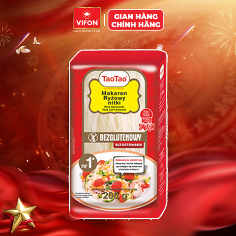 Bún Gạo TaoTao 200g – Sợi Bún Thanh Nhẹ, Không Chứa Gluten Tự Nhiên